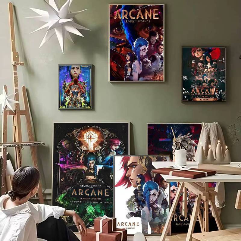 Arcane League of Legends อะนิเมะแฟนตาซี Action Series ผ้าใบ Art Home ...