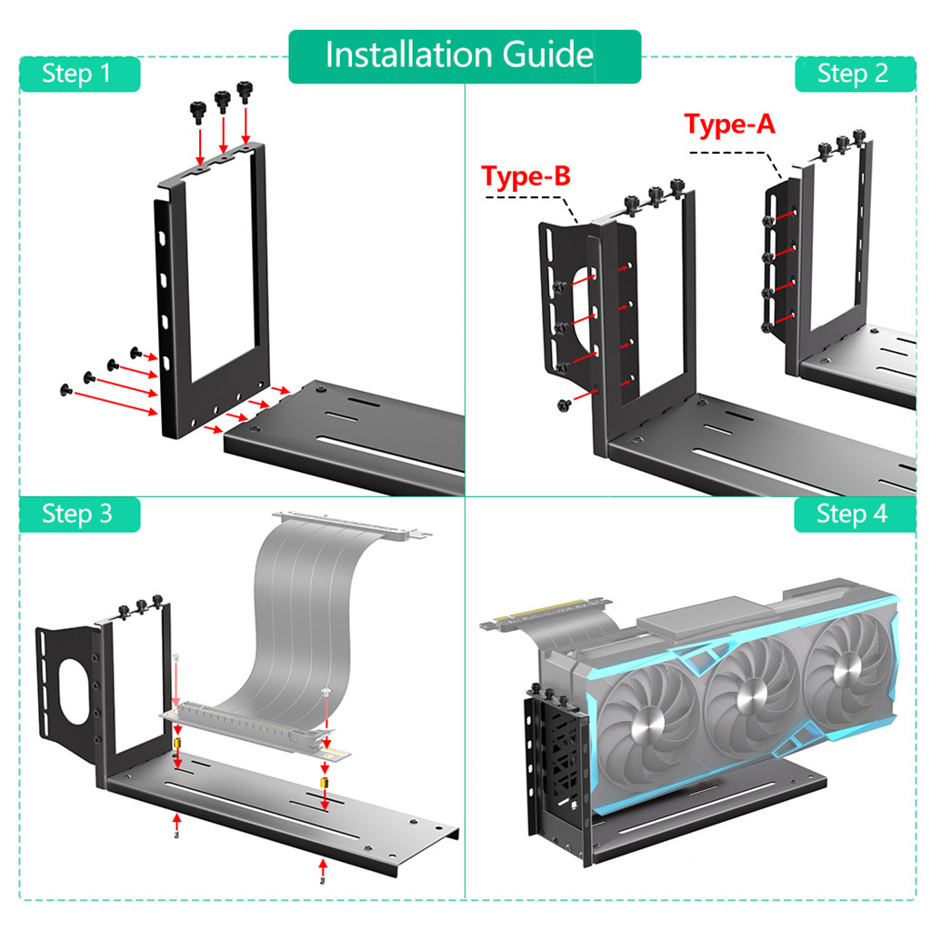 3 ช่องผู้ถือกราฟิกการ์ดพร้อมสกรู eGPU Dock ภายนอก GPU Docking Station ...
