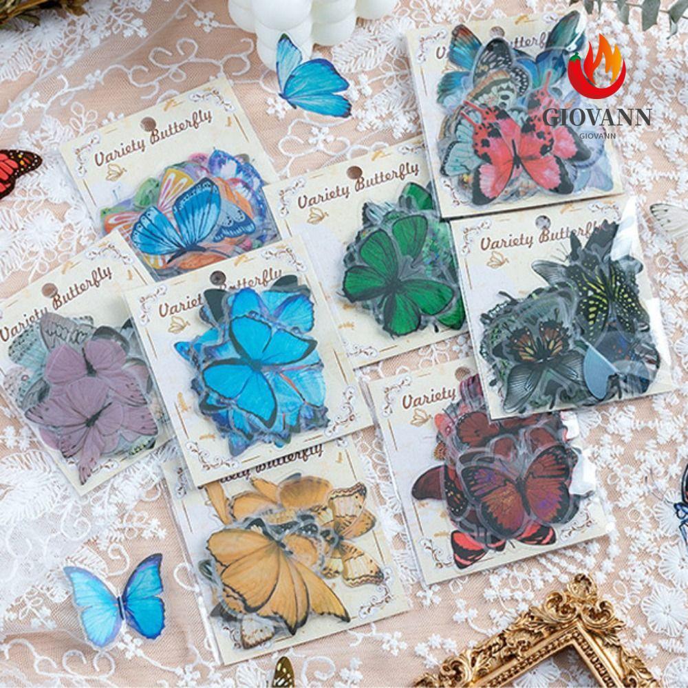 GIOVANNI สติ๊กเกอร์สมุดผีเสื้อ 40 ชิ้น, สติ๊กเกอร์เครื่องเขียนสีสันสดใส ...