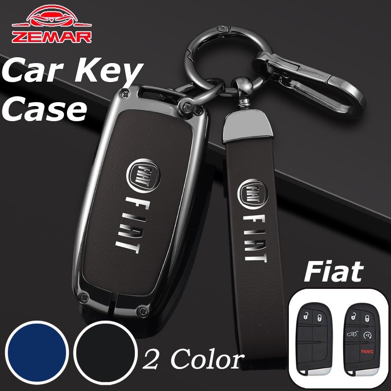 Fiat หนังกุญแจรถฝาครอบสมาร์ทคีย์กรณี Protector แฟชั่น KeyChain สําหรับ ...