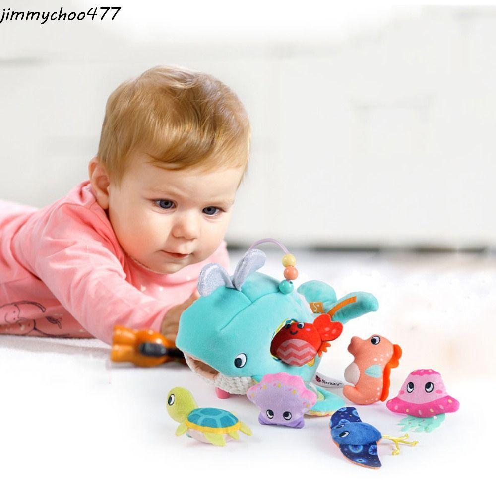 JIMMYCHOO เกมตกปลา ของเล่นตุ๊กตา, PP Cotton Fluffy Baby Fish Rattle ของ ...