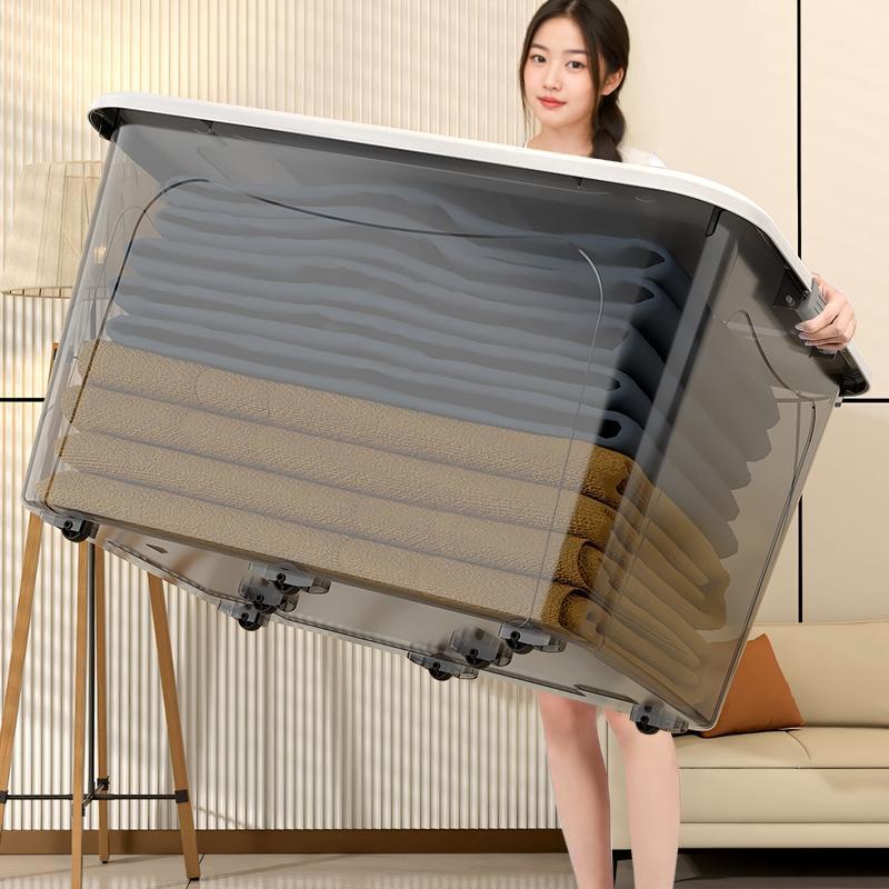 กล่องพลาสติก 30L/70L/160L/230L/310L/410Lกล่องเก็บอาหารแมว กล่องเก็บของข้าว  มีล้อและตัวล็อค ⚡การลดราคาแบบจำกัดเวลา⚡