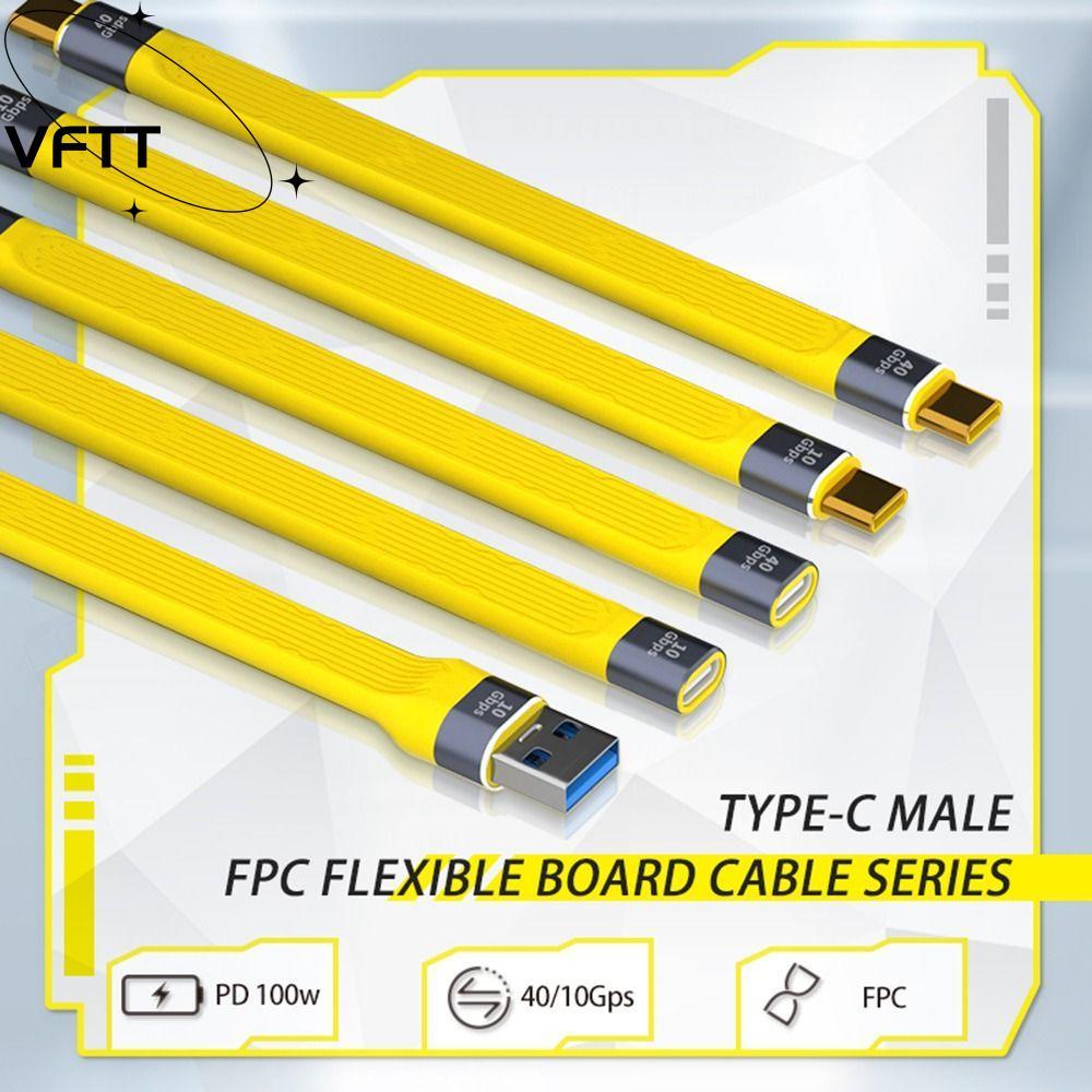 VFTT สาย USB C สั้น 40Gbps แล็ปท็อปโทรศัพท์มือถือ QC4 สายชาร์จเร็ว ...