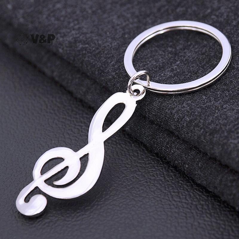 V&P แฟชั่น Cool Musical Note Key แหวน Keyfob พวงกุญแจสัญลักษณ์เพลงพวง ...