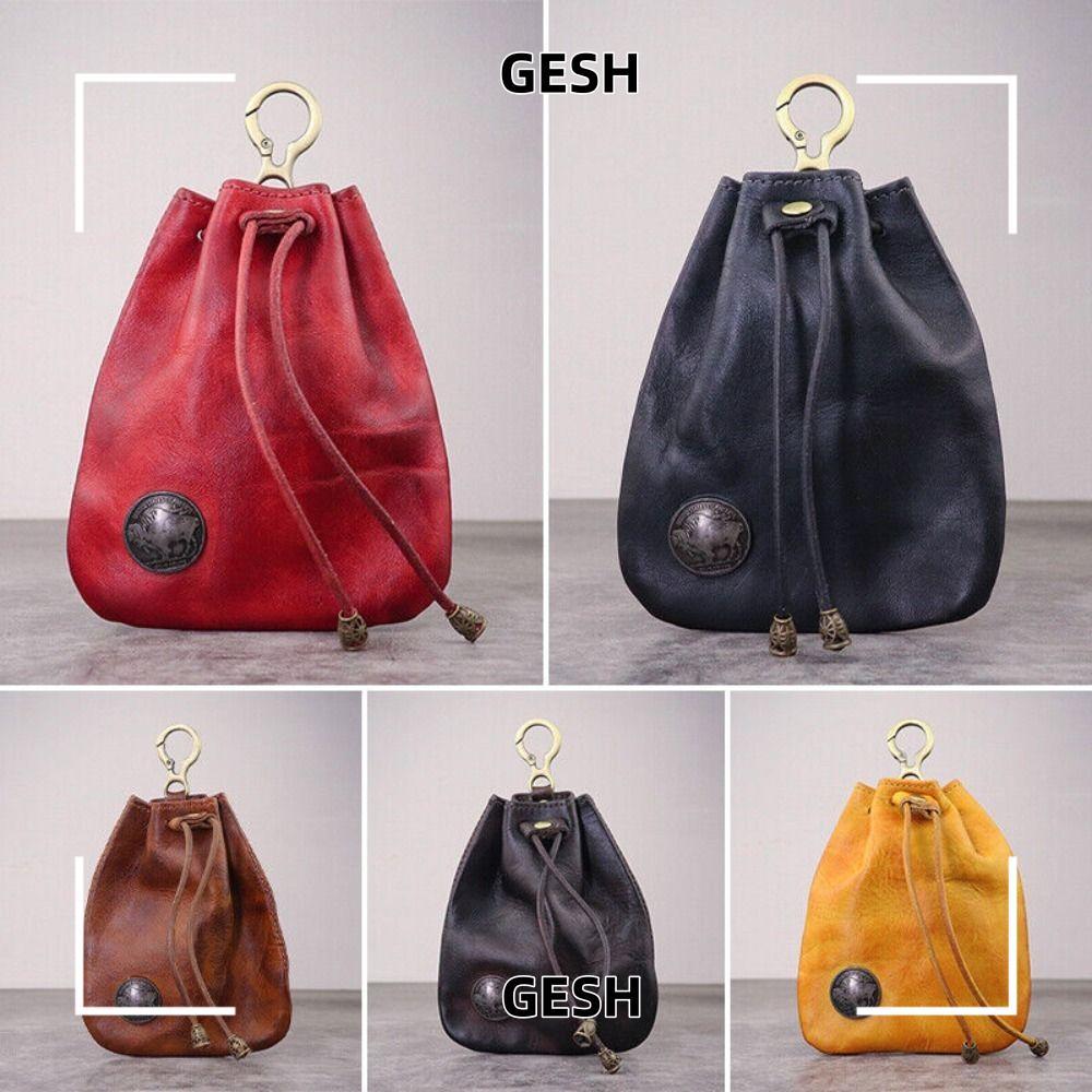 GESH กระเป๋าเงินเชือกลากหนังแท้ สไตล์เรโทรสำหรับผู้ชาย | Shopee Thailand