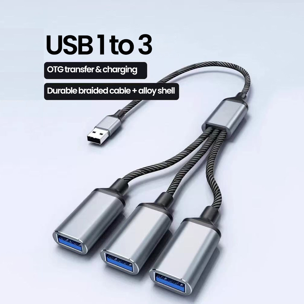 Elough USB 2.0 ถึง 3USB HUB Splitter Extensions OTG อะแดปเตอร์ Extender ...