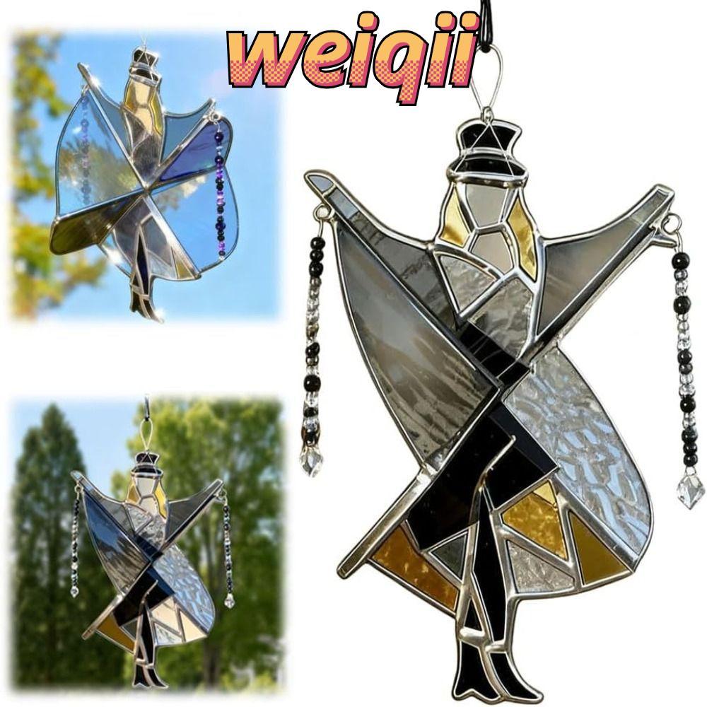WEIQII Stained Glass Spinner, Handmade Dancing King รูปแบบ Memphis ...