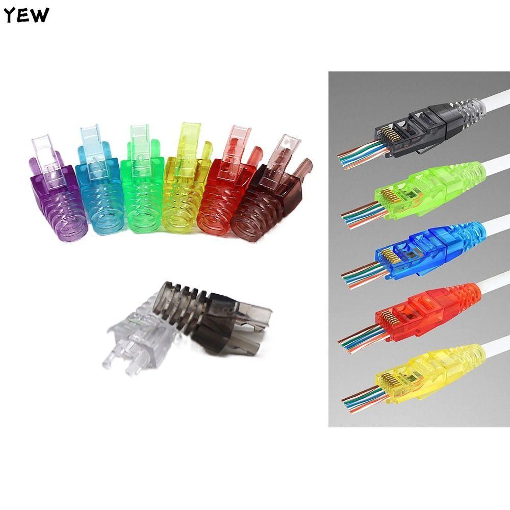 YEW RJ45 หมวก,หลากสี CAT5 CAT6 CAT7 แขนป้องกัน,ทนทาน PC CAT6 ความเครียด ...