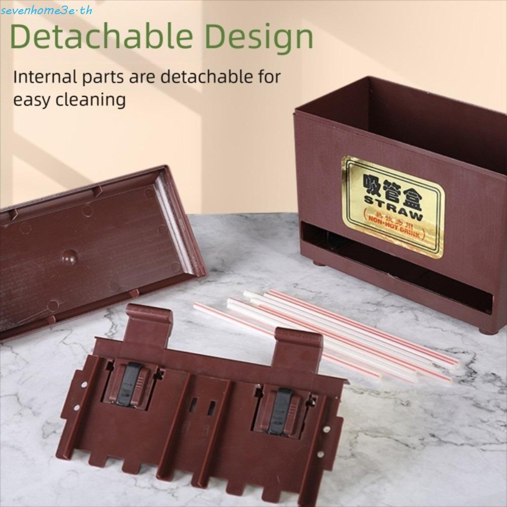 SEVENHOME3E Push Straws Dispenser, กล่องเก็บของที่ใส่ฟางพลาสติก ...