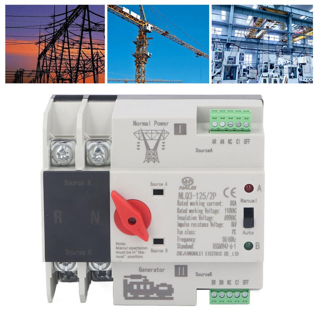 สวิตช์ไฟคู่โอนอัตโนมัติ 80A AC110V สำหรับบ้าน | Shopee Thailand