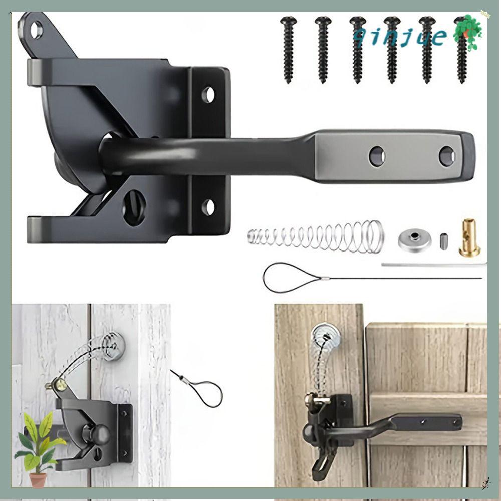QINJUE Self-Locking Gate Latch, ฤดูใบไม้ผลิดึงโลหะอัตโนมัติ Gravity ...