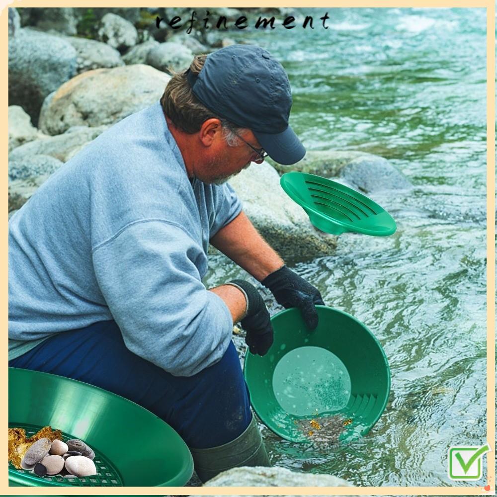 REFINEMENT Gold Panning Pan, 10 นิ้วสีเขียว Gold Sifting Classifier ...