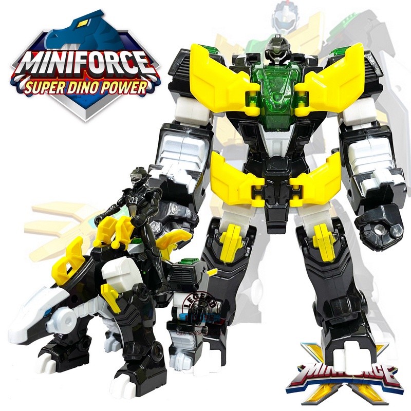 หุ่นยนต์ของเล่น Miniforce Agent X Super Dino Power Black Ray Leo Robot ...