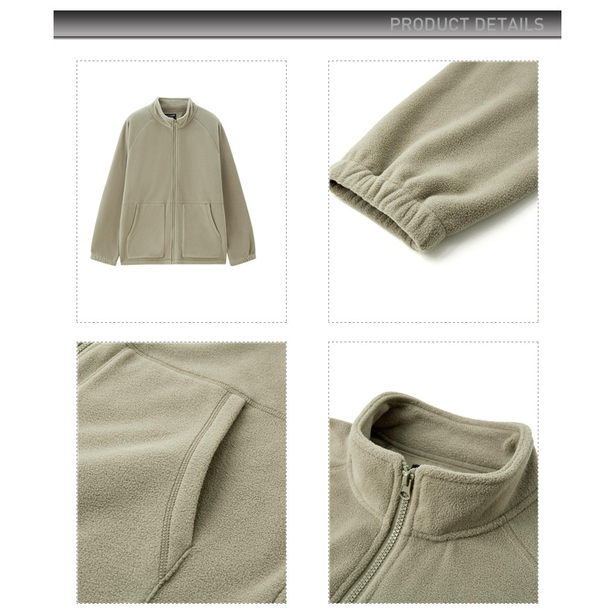 GIORDANO MEN Polar fleece stand collar raglan sleeve jacket 13075803 ...