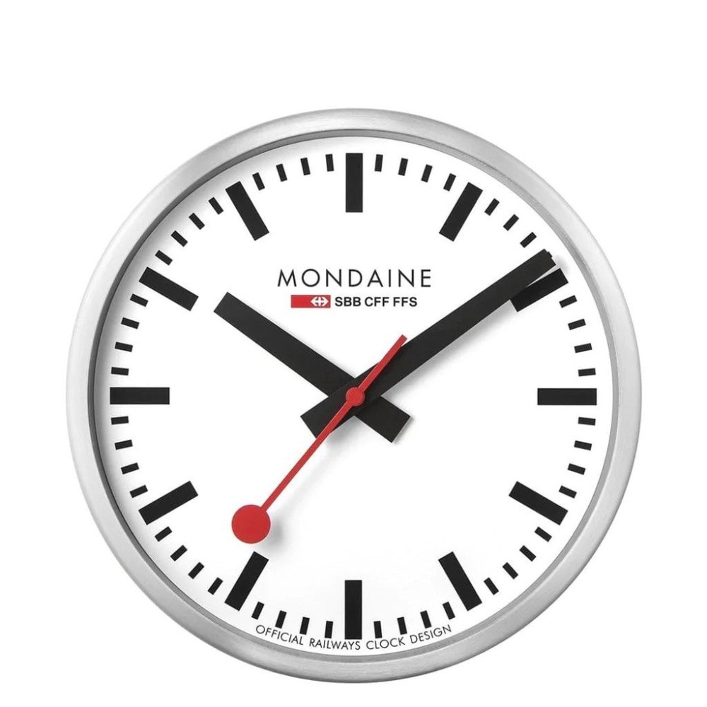 (ของแท้ประกันช้อป) Mondaine WALL CLOCK 25 cm, silver kitchen clock ...