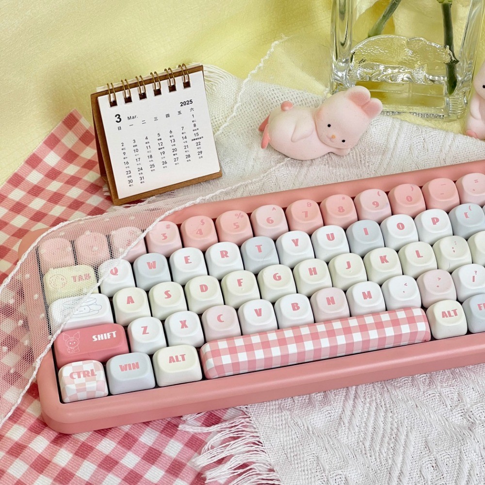 ซานริโอ‌ Keycaps MOA โปรไฟล์ PBT 120 คีย์ Wooting Aula F75 RK100 อะนิเ ...