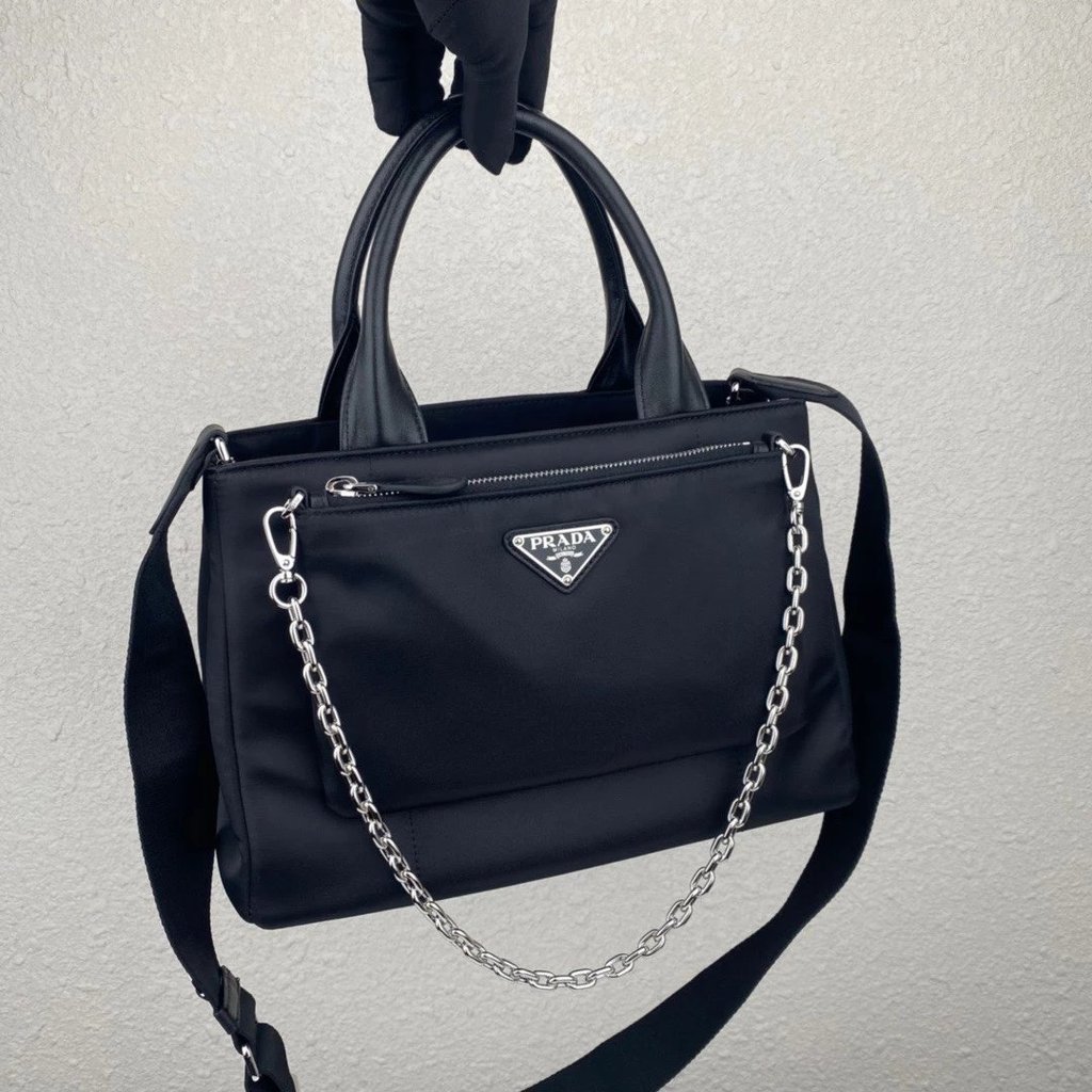 Prada สไตล์ใหม่ Gemini กระเป๋า 1BG364 ไนลอน Gemini กระเป๋าด้านหน้า ...
