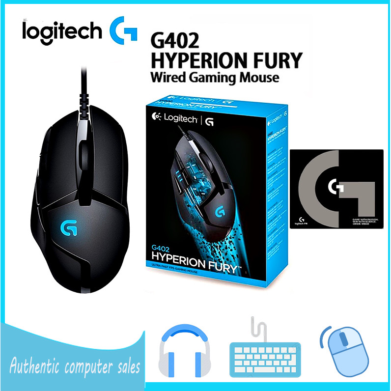 Logitech G402 Hyperion Fury 4000 DPI เมาส์สําหรับเล่นเกมแบบมีสาย ...
