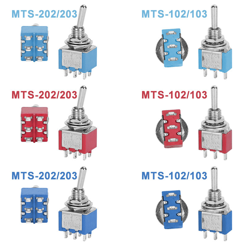 10 ชิ้นหมวกกันน้ํา Miniature Toggle สวิทช์ ON-OFF-ON / ON-ON SPDT DPDT ...