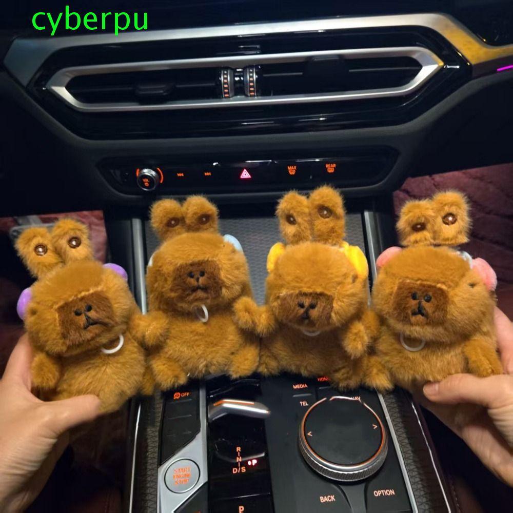 CYBERPULSE Capybara จี้ Plush, ตลก Movable หูกระต่ายการ์ตูนตุ๊กตาของ ...