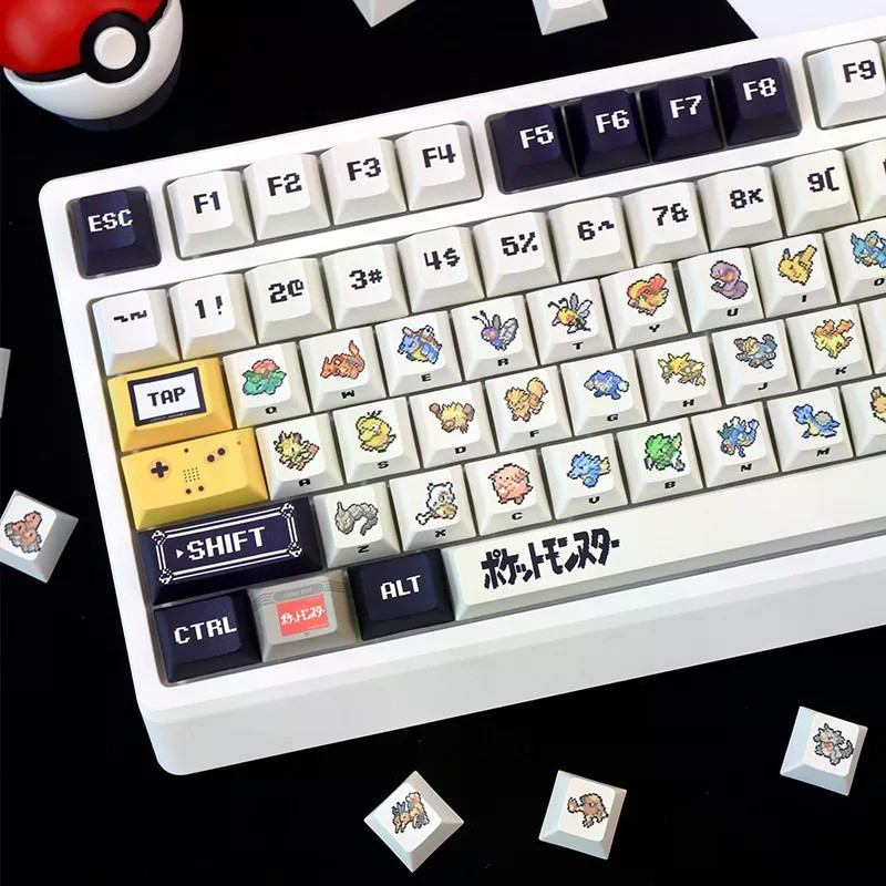 NAT Original Pokémon Game Keycap Pixel Style Mechanical Keyboard Cap ...