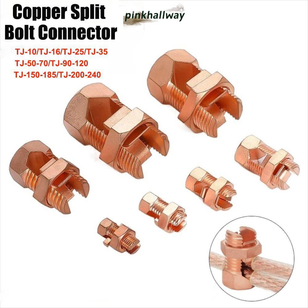 PINKHALLWAY Split Bolt Connector, TJ Series Sturdy Copper Split Bolt ...