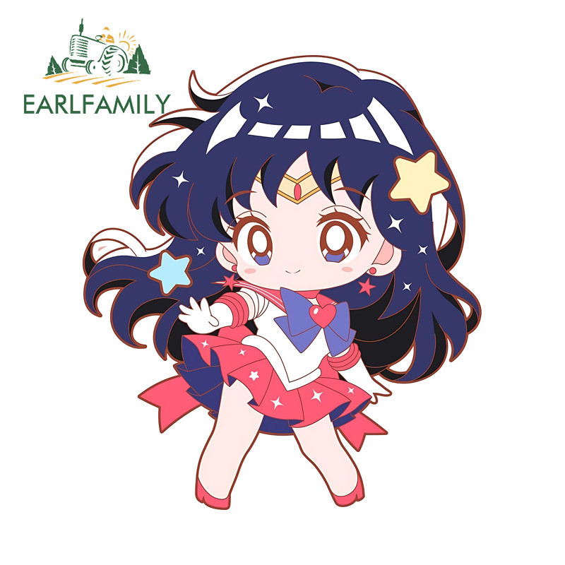 EARLFAMILY เซเลอร์มูน Chibi สติกเกอร์รถ Kawaii รถบรรทุกกันน้ําแล็ปท็อป ...