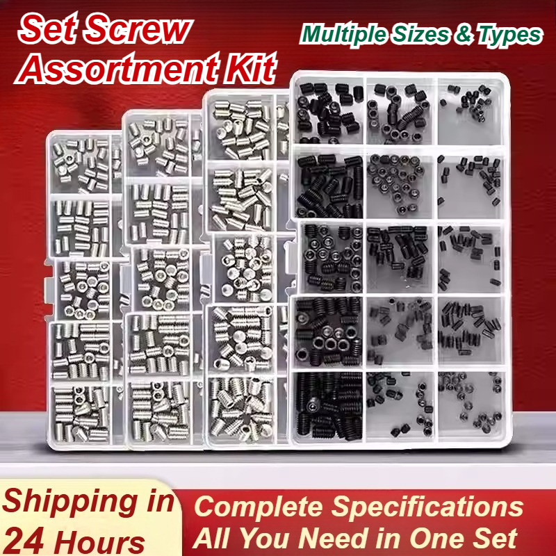 Socket Set Screw Assortment Kit - เมตริก (หลายขนาดและประเภท), ชุดสกรู ...