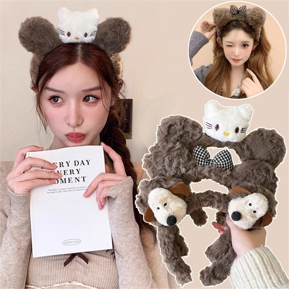 ที่คาดผมตุ๊กตาแมวน่ารักสำหรับเด็กผู้หญิง การ์ตูนนักเรียน สไตล์น่ารัก