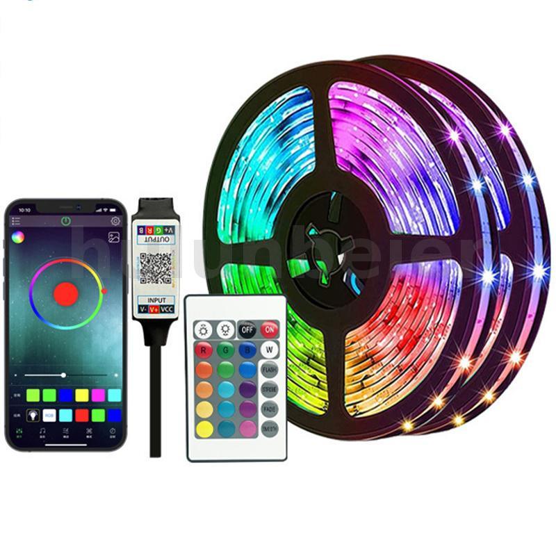 RGB LED Strip Kit 5050 บลูทูธรีโมทคอนโทรล 5V 30 LEDs/m กาวยืดหยุ่น ...