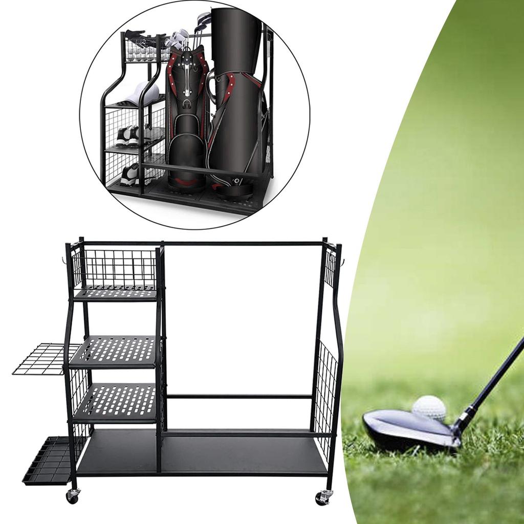 Golf Storage Rack รองรับกระเป๋า골์ฟสองใบ สำหรับจัดเก็บในห้องใต้ถุนหรือ ...