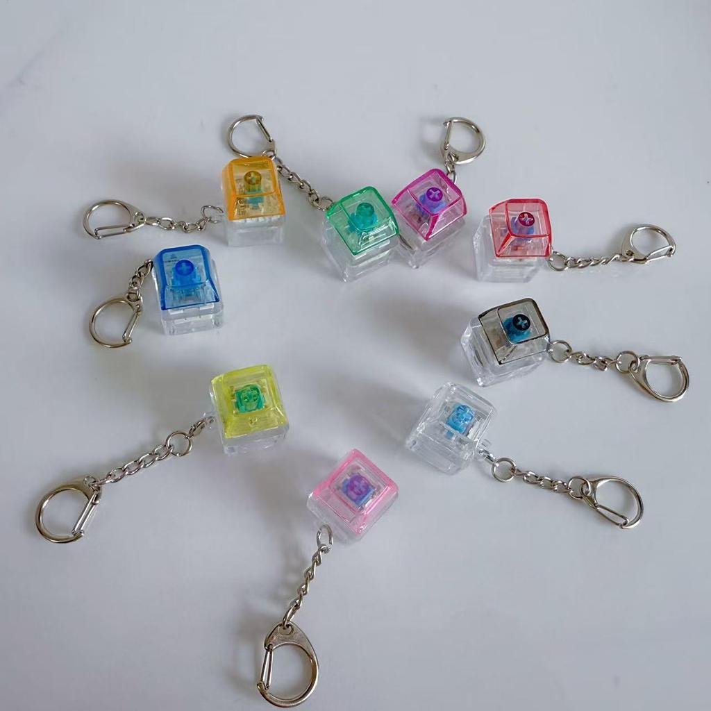 Keycaps พวงกุญแจของเล่นพร้อมไฟ LED DIY Keycaps Fidget Keyborad ปุ่มความ ...