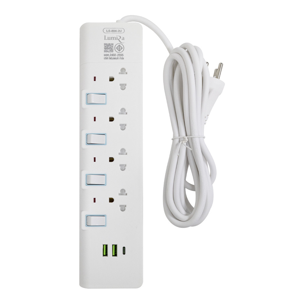 SB Design Square Lumira ปลั๊กไฟ Powerbar 4 Socket With 4 Switch Cable ...