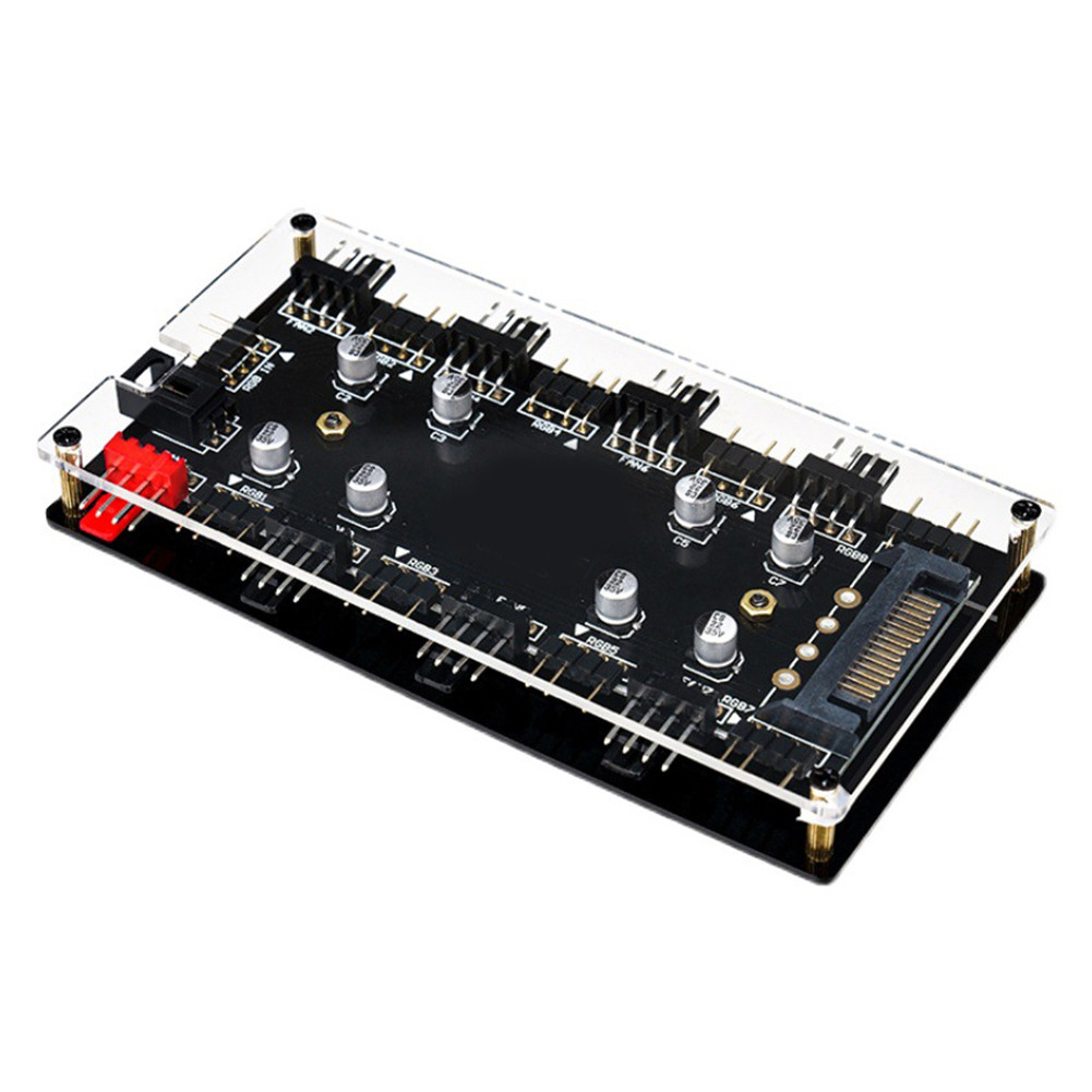 12V 4Pin/5V 3PIN PC Speed Controller อะแดปเตอร์ SATA แหล่งจ่ายไฟ ARGB ...