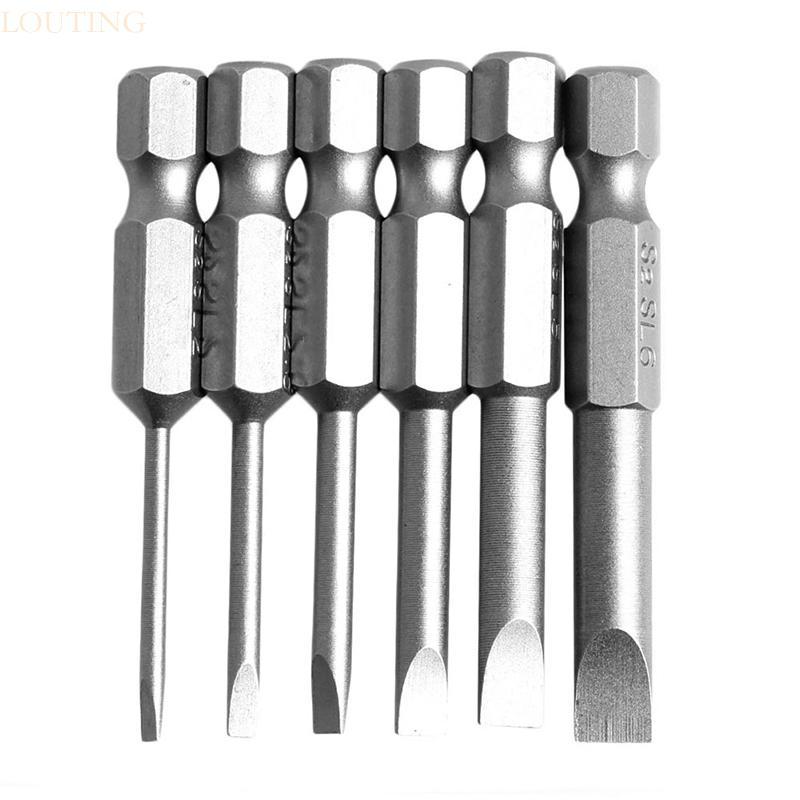 LOUTING 6 ชิ้นชุด 50 มม. 2 0-6 0 มม.แบนสําหรับหัว Slotted Tip ไขควง ...