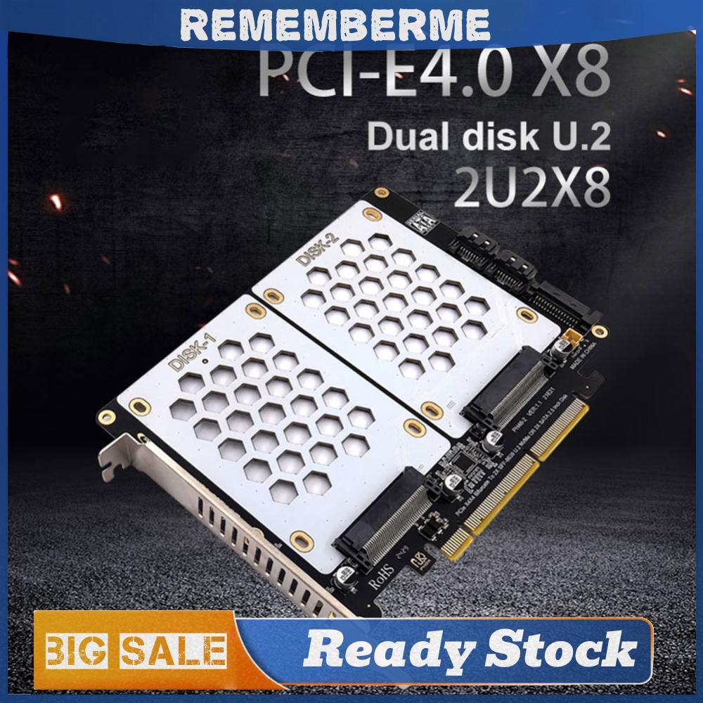 อะแดปเตอร์ PCIe U.2 พร้อมไฟแสดงสถานะ LED Dual U.2 ถึง PCIe 4.0 X8 อะแดป ...