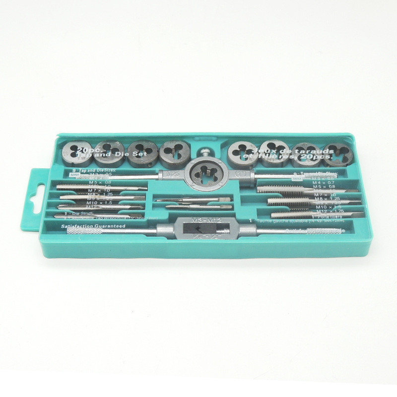 20PC Tap Die Thread Wrought Hand Tool 12 ชิ้น 20 ชิ้นชุดแตะ Die Thread ...