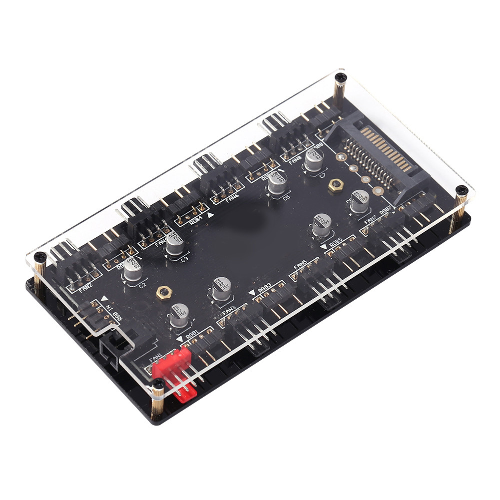 12V 4Pin/5V 3PIN PC Speed Controller อะแดปเตอร์ SATA แหล่งจ่ายไฟ ARGB ...