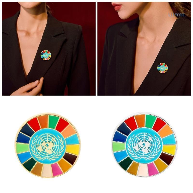 CH United Nations SDGs เข็มกลัดเคลือบสีรุ้ง ตราเป้าหมายการพัฒนาที่ ...