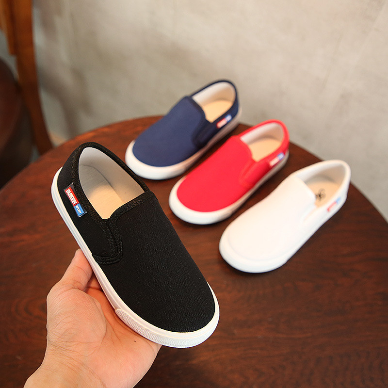 รองเท้าผ้าใบเด็ก Slip-On Simple สไตล์คลาสสิก เหมาะสำหรับนักเรียนชั้น ...