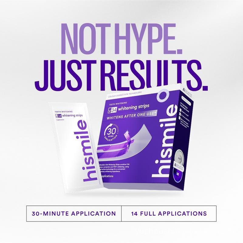 Hismile V34 Whitening Strips, Teeth Whitening Strips, Purple Tooth ...