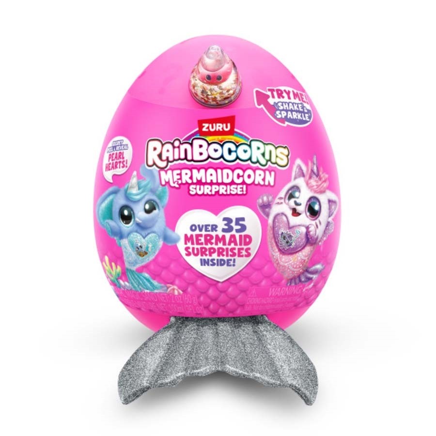 Rainbocorns Mermaidcorn  Bunny  De ZURU, Peluche Coleccionable Sorpresas De Sirena Peluche De Peluche Huevo Sorpresa Calcomanias Limo Para
