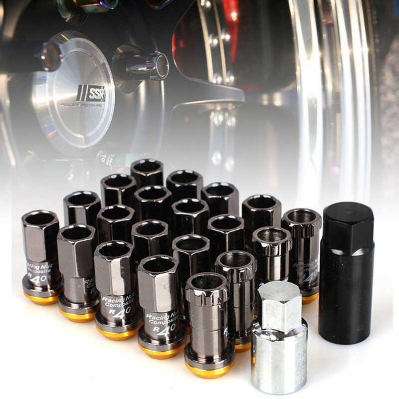 น็อตล้อ เหล็ก Titanium R40 Wheel Rims Lug Nuts น็อตเหล็ก ป้องกันขโมย ...