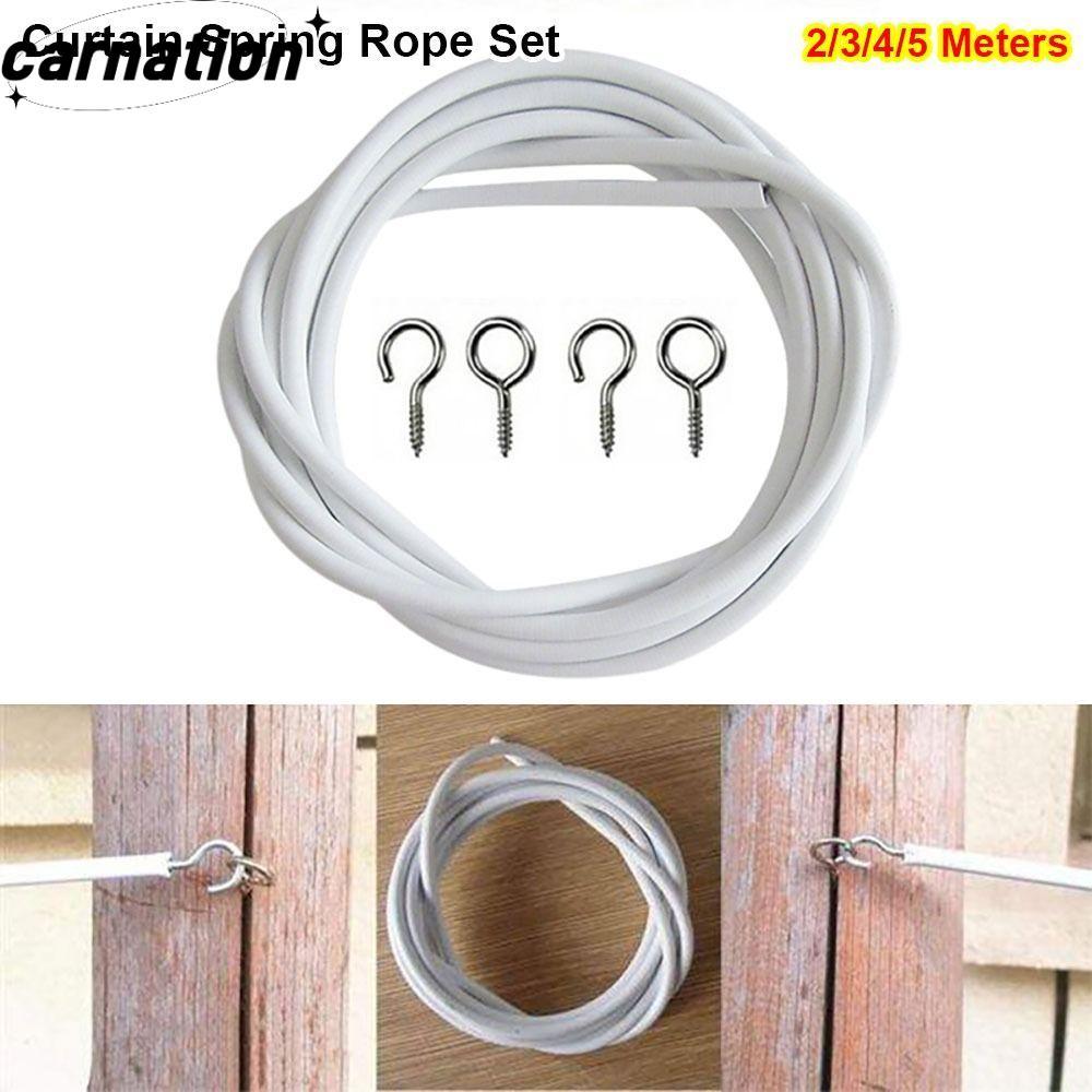 CARNATION 1Set Curtain Spring Rope, PVC Steel 2/3/4/5 เมตร Window Cord ...