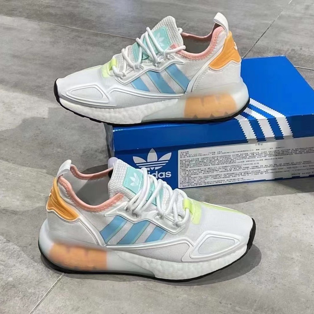 hia_　0605 Adidas H06578 Adidas Adidas ZX 2K Boost White Pink Blue (W) FY0605