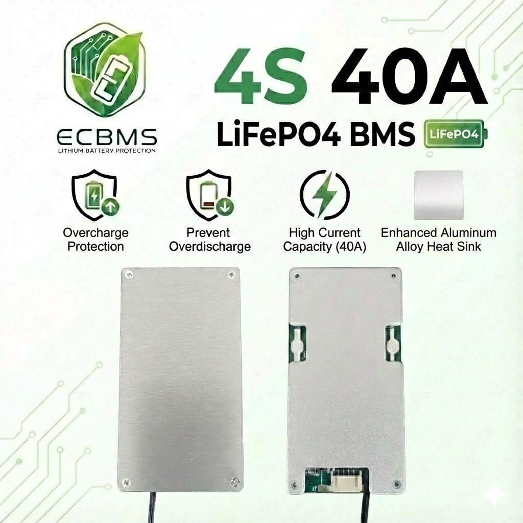 ECBMS 4S 40A 12V LiFePO4 High Current BMS พร้อม Super MOS & Heatsink ...