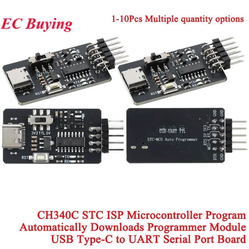 1 ชิ้น CH340C STC ISP Microcontroller โปรแกรมดาวน์โหลดโดยอัตโนมัติโมดูล ...