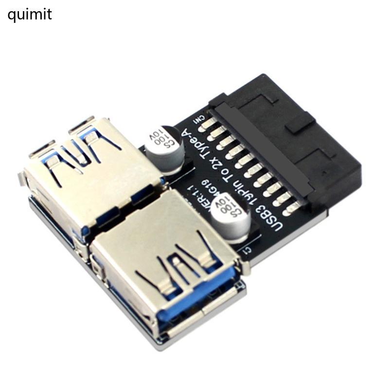 QUIM 19 20Pin to Double USB Adapter Output 19Pin Header Converters Data ...