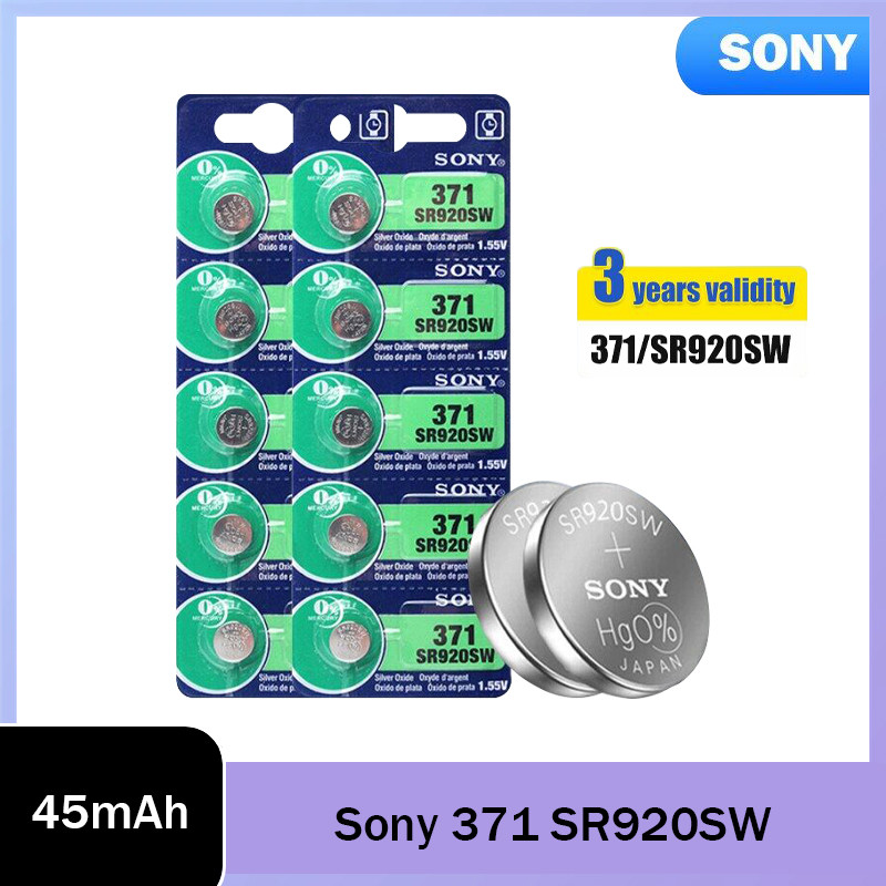 Sony 371 SR920SW AG6 LR920 LR69 SR920 370A 1.55V แบตเตอรี่ซิลเวอร์ ...
