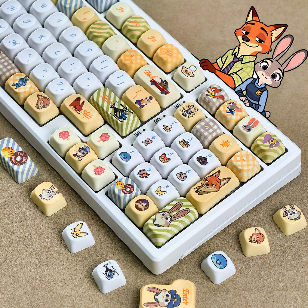 Zootopia Keycaps MOA โปรไฟล์ 130 คีย์ PBT Aula F75 F99 RK100 Dye ...